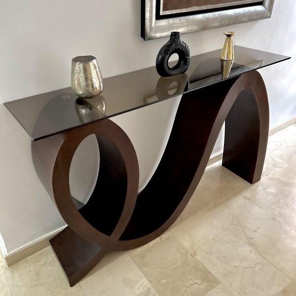 Console Designer Bois Noyer